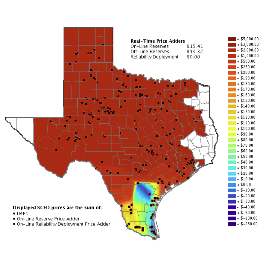 Texas Locational Marginal Pricing chart