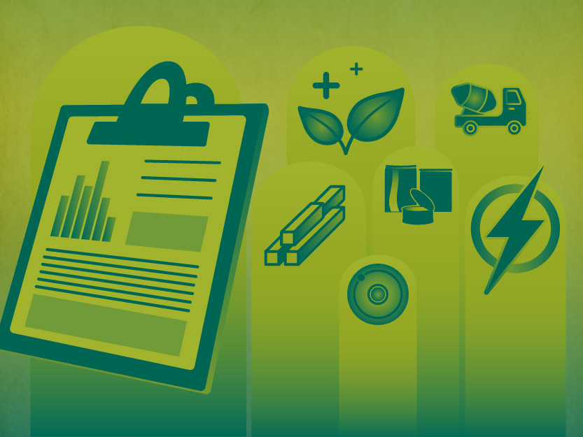 Graphic showing a clipboard and icons of sectors covered under the EU Carbon Border Adjustment Mechanism