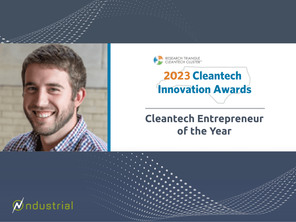 John Crawford NC Cleantech Entrepreneur award graphic for social